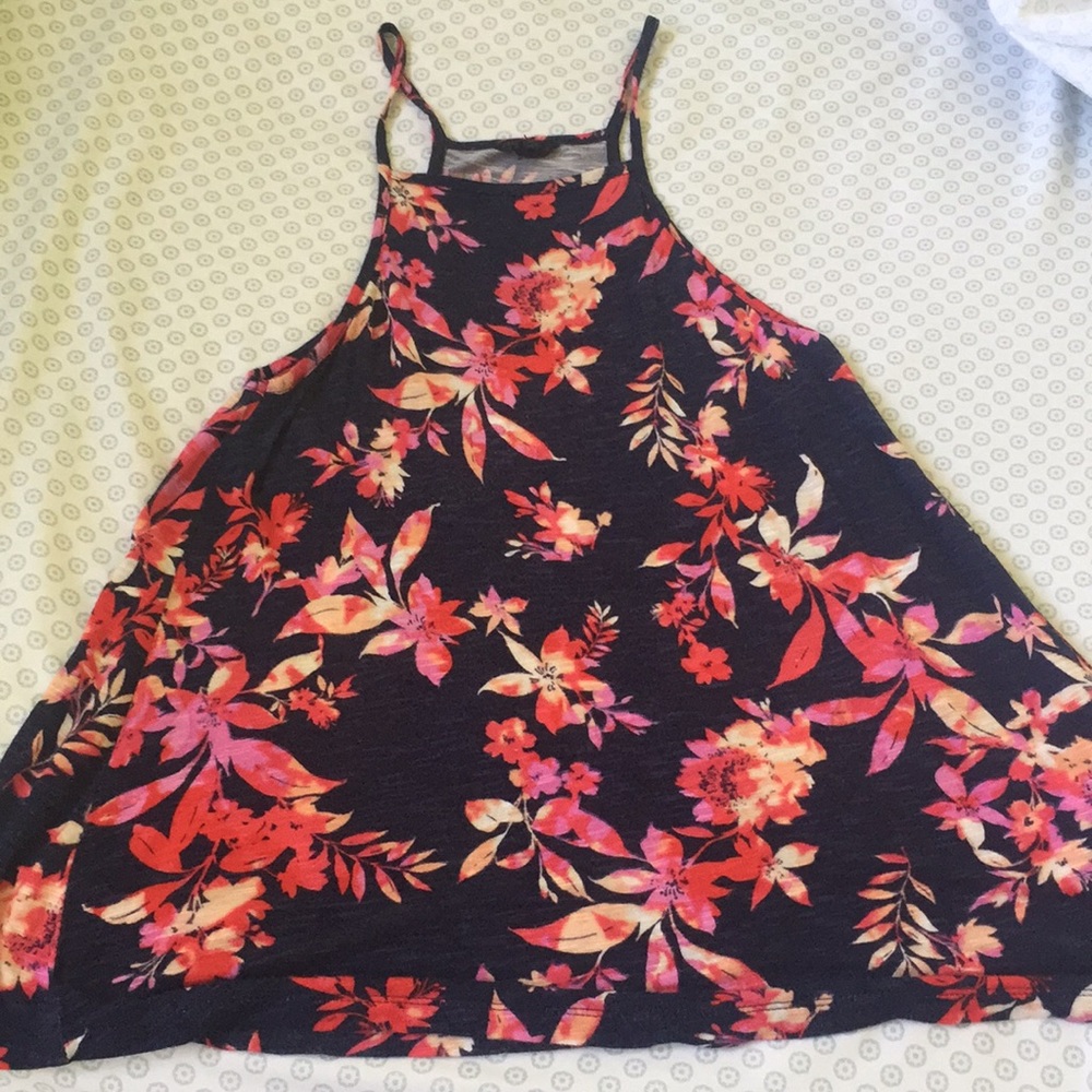 High Neck Aeropostale Tropical Hawaiian Tank Top